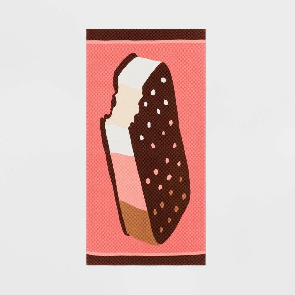 Room Essentials Ice Cream Beach Towel 36x72 100%‎ Cotton Summer Pool Towel NEW
